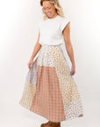 Hattie Patchwork Ivory Maxi Skirt-Bottoms-Polagram-L. Mae Boutique & Wild Mabel Clothing