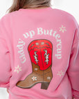 Hot Pink Giddy Up Buttercup Sweatshirt-Tops-Bailey Rose-L. Mae Boutique & Wild Mabel Clothing