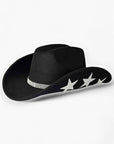 Houston Girl Black Sequin Stars Cowboy Hat-Accessories-C.C Beanie-L. Mae Boutique & Wild Mabel Clothing