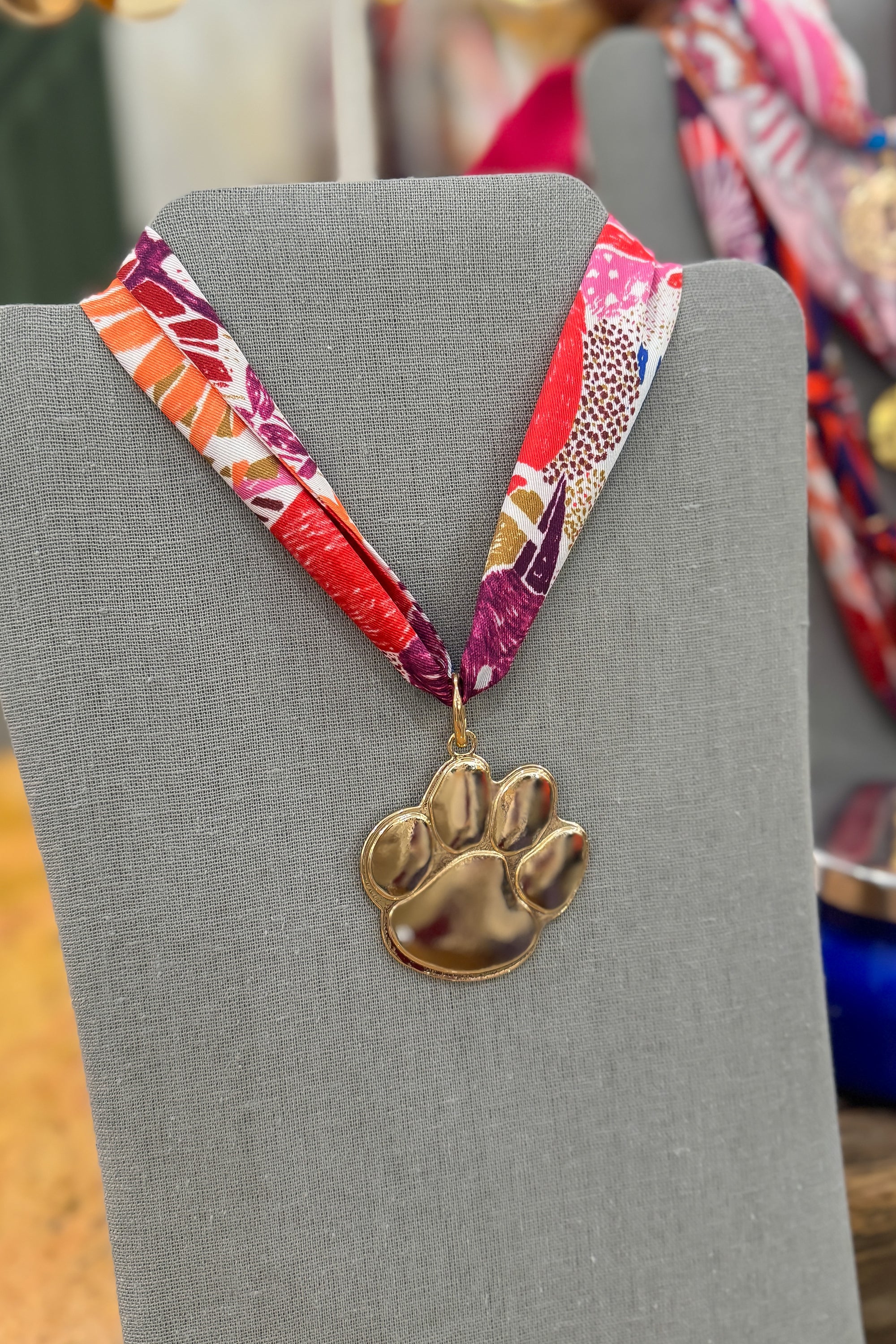 Clemson Paw Bandana Scarf Necklace