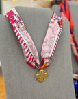 Prayer Charm Pink Bandana Scarf Necklace