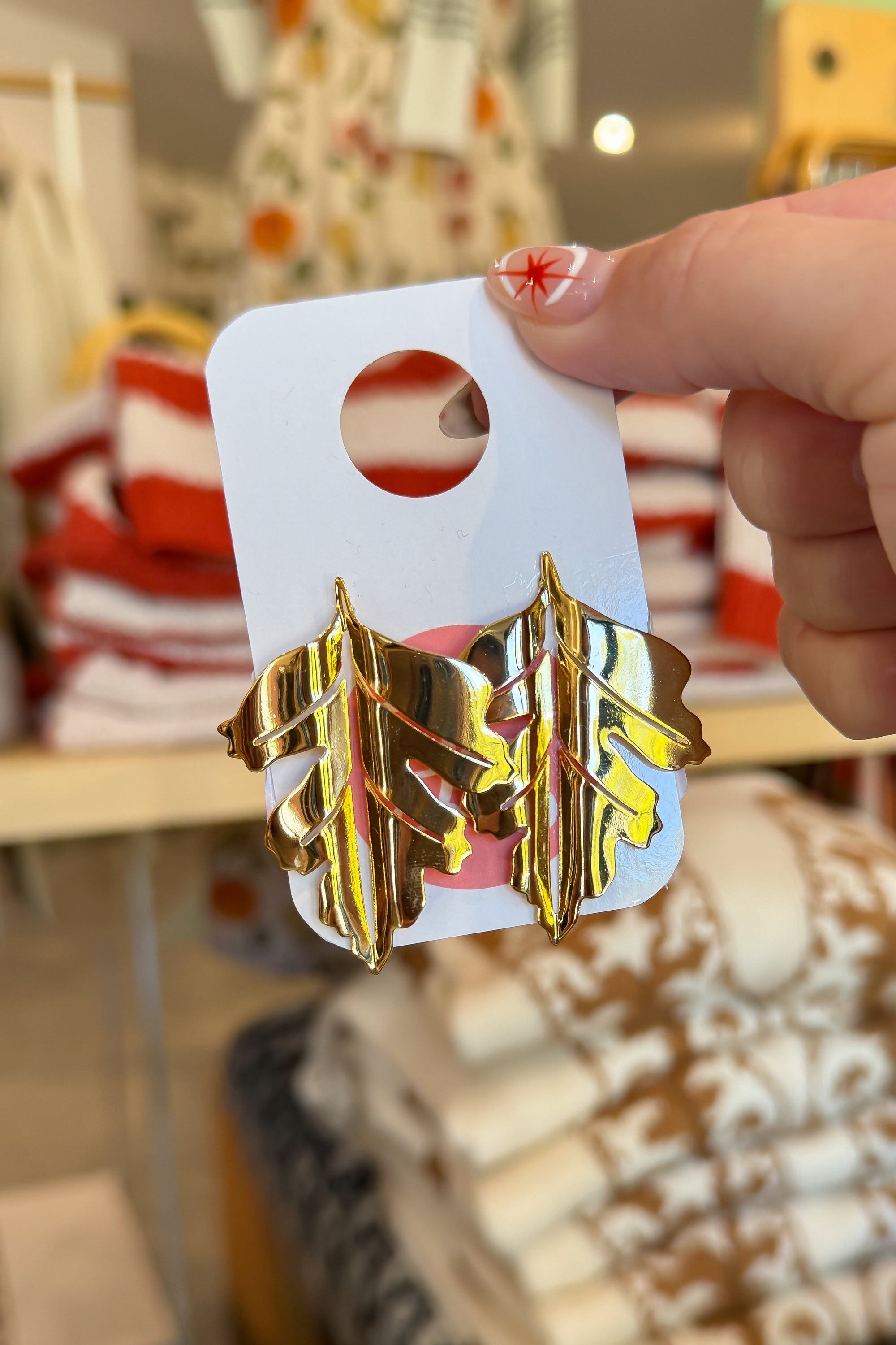 Gold Leaf Drop Earrings