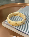 Ivory & Gold Acrylic Bangle