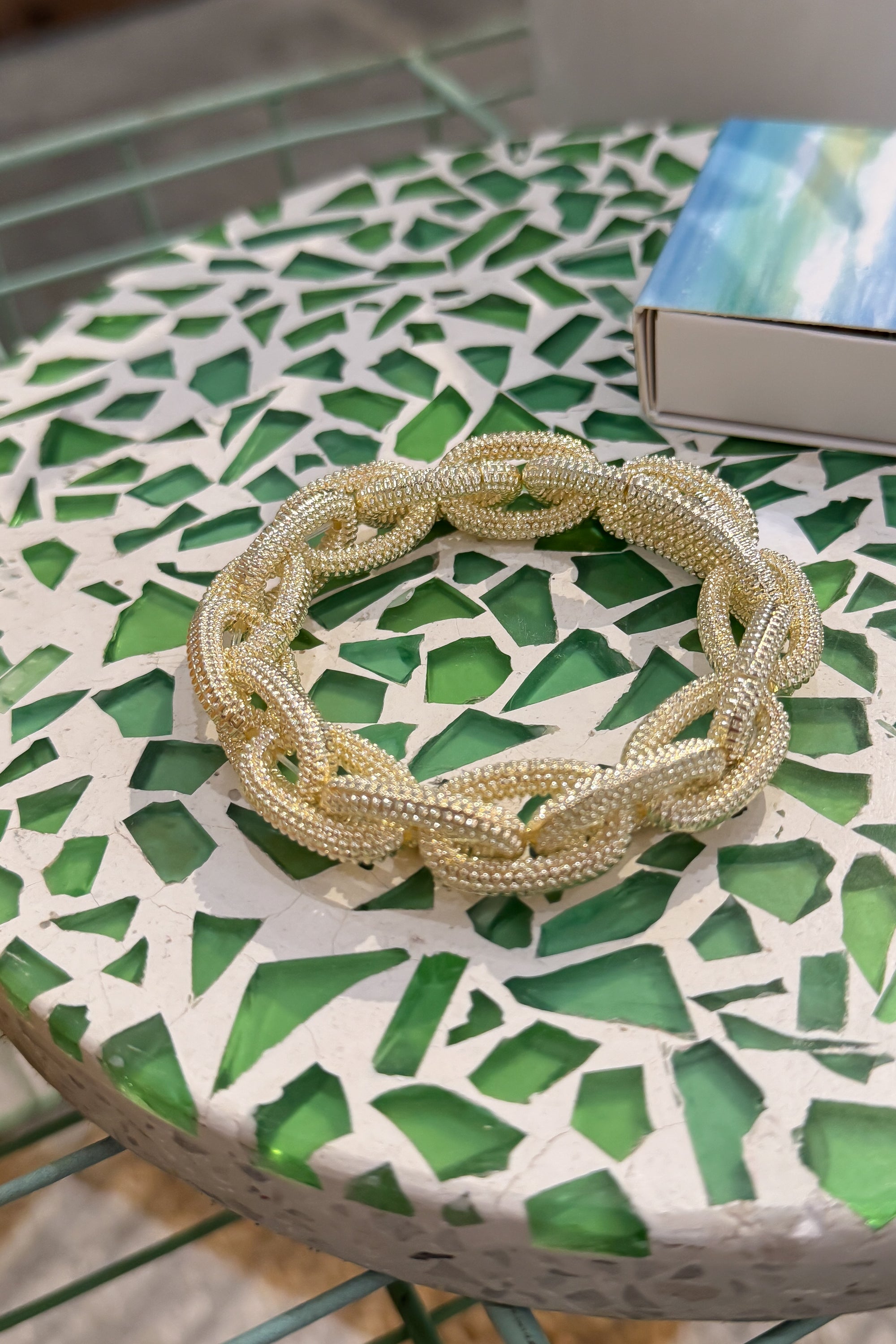 Gold Shimmer Interlocking Bracelet
