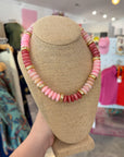 Pink & Gold Chunky Beaded Necklace