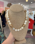 Natural and Gold Beaded Necklace