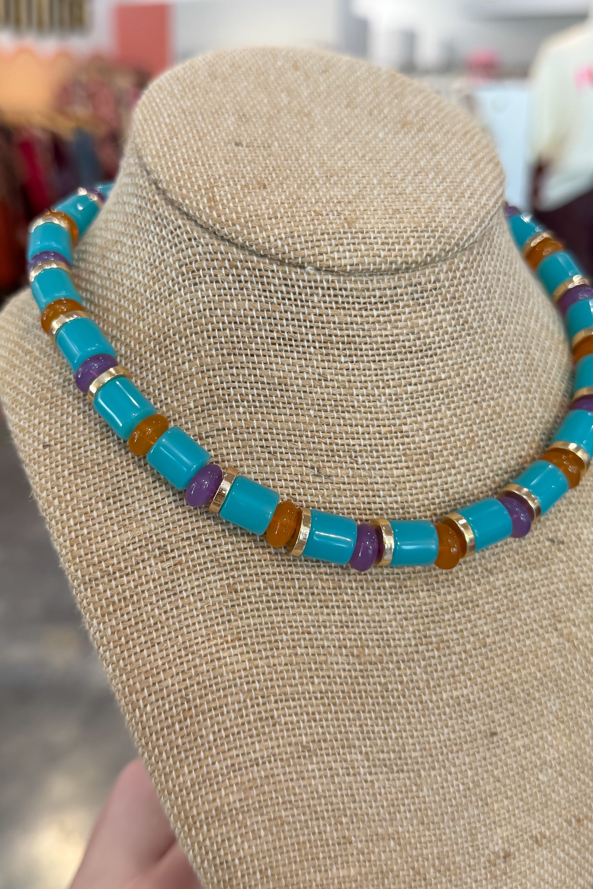 Turquoise Multi Beaded Necklace