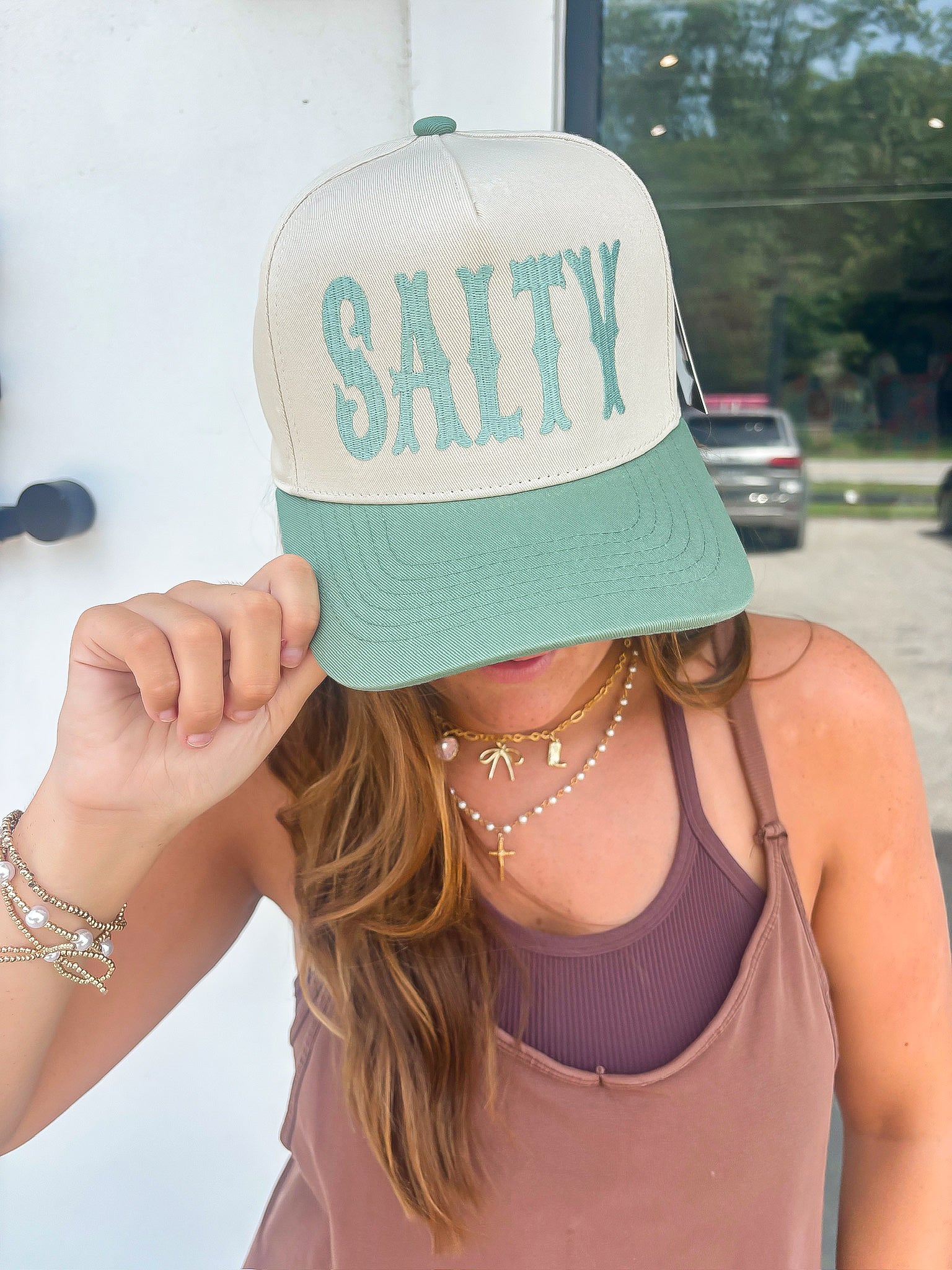 Salty Sage Green Canvas Trucker Hat