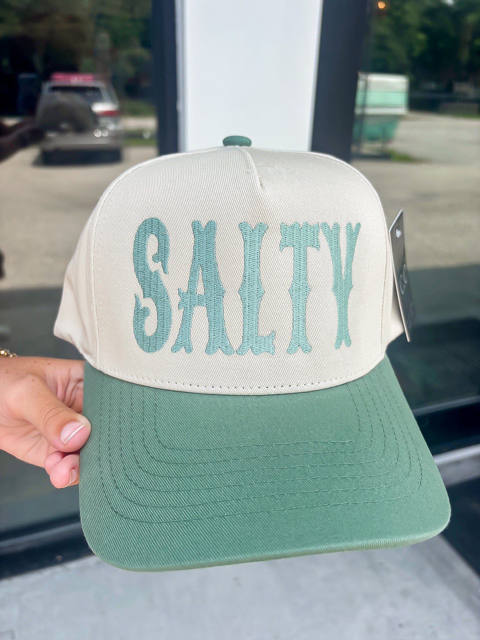 Salty Sage Green Canvas Trucker Hat
