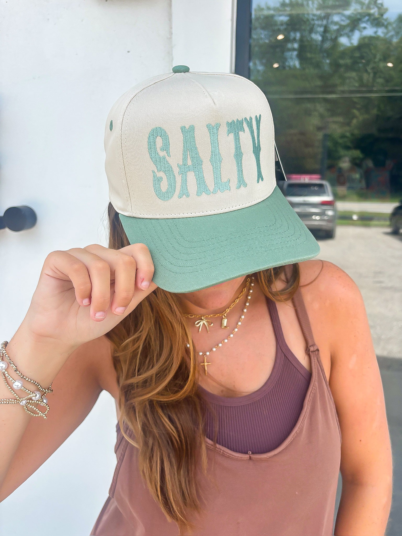 Salty Sage Green Canvas Trucker Hat