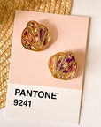 Abalone Seashell Statement Stud Earrings