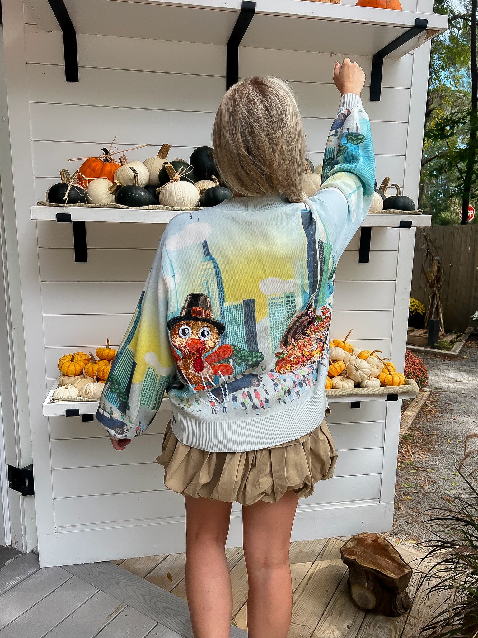 Queen of Sparkles Thanksgiving Parade Button Up Cardigan