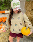 Queen of Sparkles Olive Green Scatter Turkey Sweatshirt