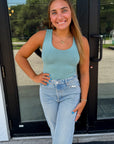 Free People Mineral Blue Clean Lines Tank