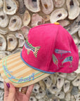 Rainbow embroidered fish hat with snapback, colorful fish hat, fish trucker hat