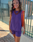 Gameday Purple Denim Top