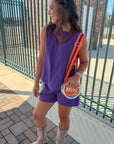 Gameday Purple Denim Short
