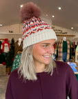 Beige Multi Pom Pom Beanie