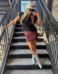 Black Lace Trim Knit Top