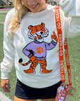 Clemson Tiger Mascot Chenille Patch Sweatshirt