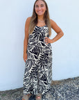 Z Supply Black And White Palm Jumpsuit