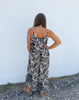 Z Supply Black And White Palm Jumpsuit