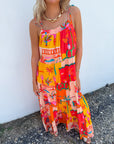 Island Escape Orange Tiered Maxi Dress