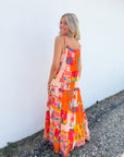 Island Escape Orange Tiered Maxi Dress