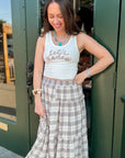 Let's Rodeo White Ribbed Baby Tank