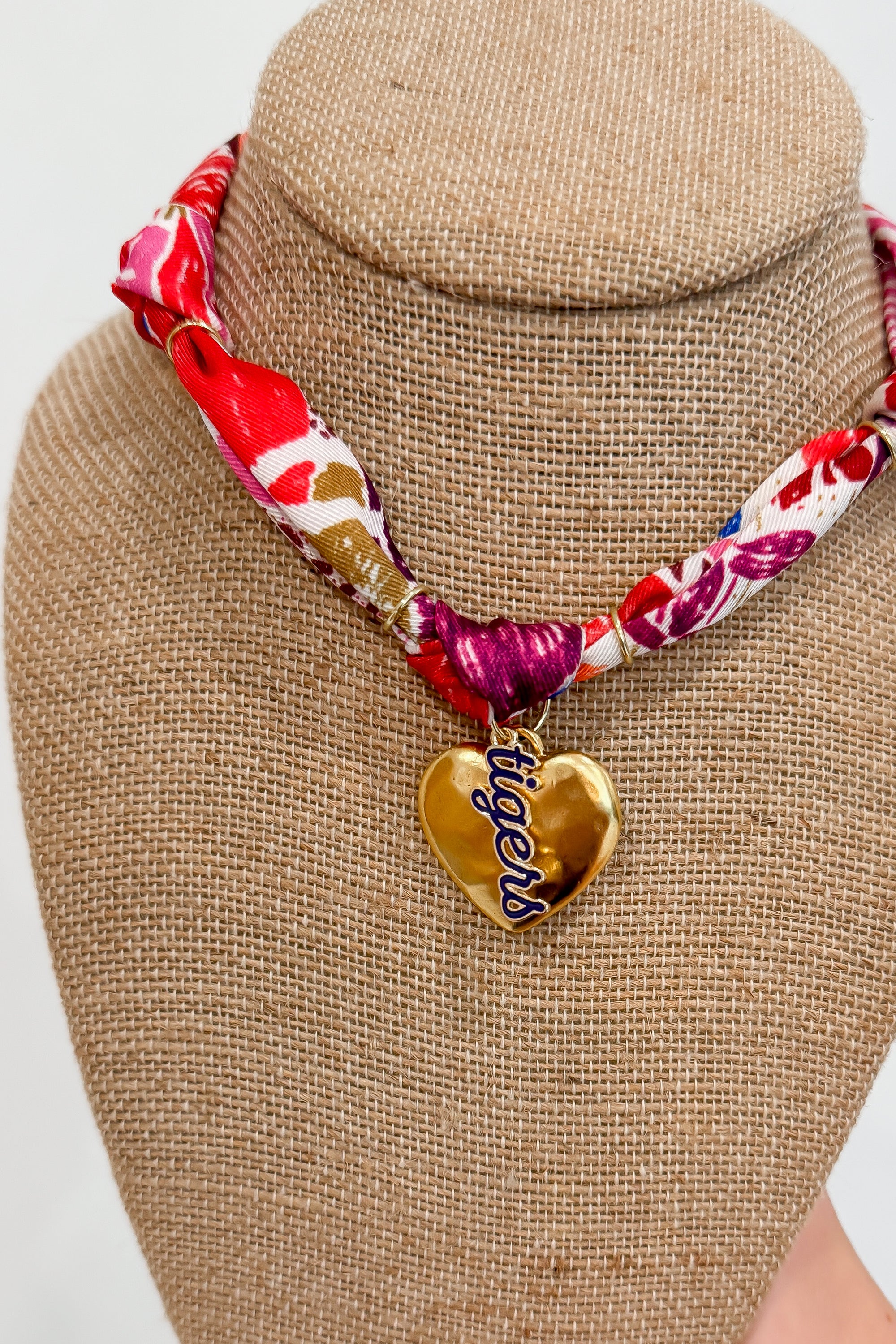 I Heart Clemson Tigers Scarf Necklace