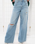 Jamie High Rise Wide Leg Light Denim Distressed Jeans-Bottoms-Cello-L. Mae Boutique & Wild Mabel Clothing