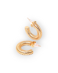 Just Your Style Gold Textured Hoop Earrings - 14K Gold Dipped-Jewelry-Fashion City-L. Mae Boutique & Wild Mabel Clothing