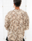 Khloe Animal Print Bubble Sleeve Blouse-Tops-Fate-L. Mae Boutique & Wild Mabel Clothing