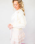 Khloe Chunky Cable Knit Ribbon Detail Sweater-Tops-Dipped Shop-L. Mae Boutique & Wild Mabel Clothing