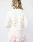 Khloe Chunky Cable Knit Ribbon Detail Sweater-Tops-Dipped Shop-L. Mae Boutique & Wild Mabel Clothing