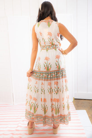 Laria Peach Tulip Maxi Dress-SAL ROSA-L. Mae Boutique