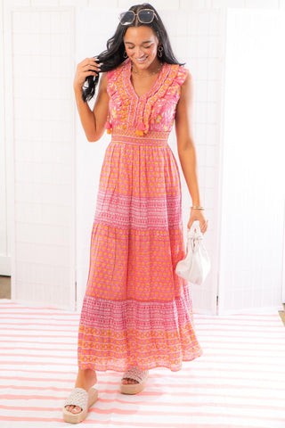 Laria Pink Rose Maxi Dress-SAL ROSA-L. Mae Boutique