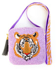 Lavender Tiger Face Beaded Bag-Accessories-Moyna-L. Mae Boutique & Wild Mabel Clothing