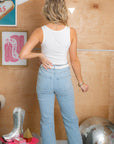 Let's Rodeo White Ribbed Baby Tank-Tops-Bailey Rose-L. Mae Boutique & Wild Mabel Clothing