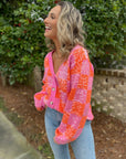 Love and Lux Orange & Pink Sequin Cardigan-Tops-BiBi-L. Mae Boutique & Wild Mabel Clothing