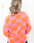 Love and Lux Orange & Pink Sequin Cardigan-Tops-BiBi-L. Mae Boutique & Wild Mabel Clothing