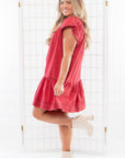 Lucky Stars Red Gingham Babydoll Mini Dress-Dresses-Entro-L. Mae Boutique & Wild Mabel Clothing
