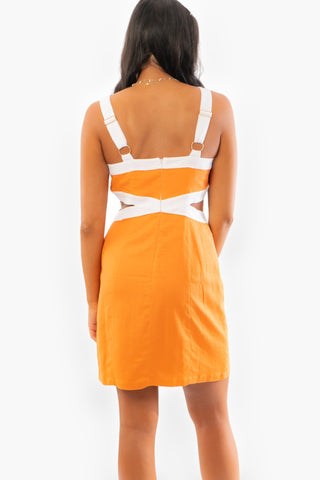 MINKPINK Jacques Contrast Orange Mini Dress-MinkPink-L. Mae Boutique