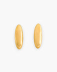 Mia Gold-Plated Bean Stud Earrings with a sleek oval drop design, triple-plated in 18K gold. Water-resistant and perfect for effortless elegance.