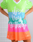 Neon Sequin Striped Birthday Dress-Dresses-WHY Dress-L. Mae Boutique & Wild Mabel Clothing