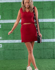 No Complaints Crimson V Neck Sweater Vest and Skirt Set-Onesies-TCEC-L. Mae Boutique & Wild Mabel Clothing