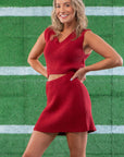 No Complaints Crimson V Neck Sweater Vest and Skirt Set-Onesies-TCEC-L. Mae Boutique & Wild Mabel Clothing