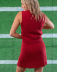 No Complaints Crimson V Neck Sweater Vest and Skirt Set-Onesies-TCEC-L. Mae Boutique & Wild Mabel Clothing