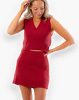 No Complaints Crimson V Neck Sweater Vest and Skirt Set-Onesies-TCEC-L. Mae Boutique & Wild Mabel Clothing