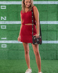 No Complaints Crimson V Neck Sweater Vest and Skirt Set-Onesies-TCEC-L. Mae Boutique & Wild Mabel Clothing